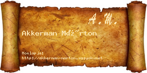 Akkerman Márton névjegykártya